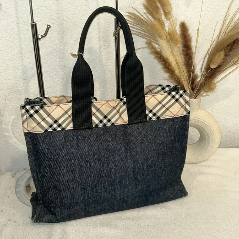 BURBERRY Denim Exterior Tote Bag